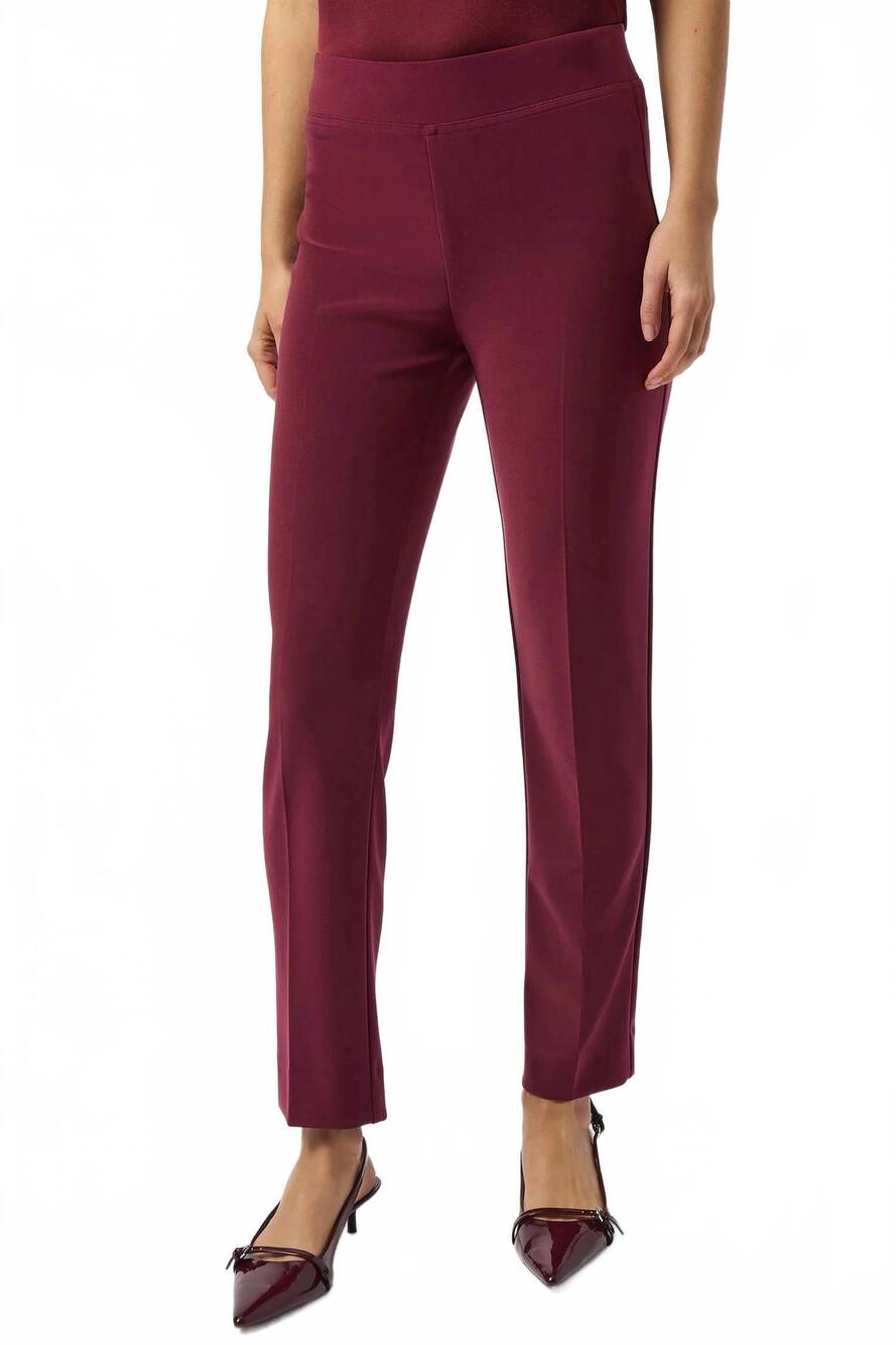 NEW JOSEPH RIBKOFF classic straight pull-on pants in merlot